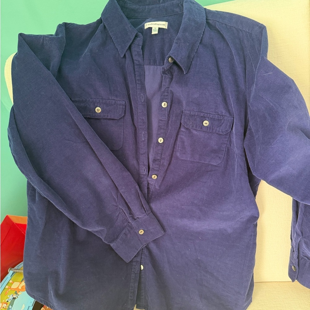 Croft & Barrow Blue Corduroy button up shirt